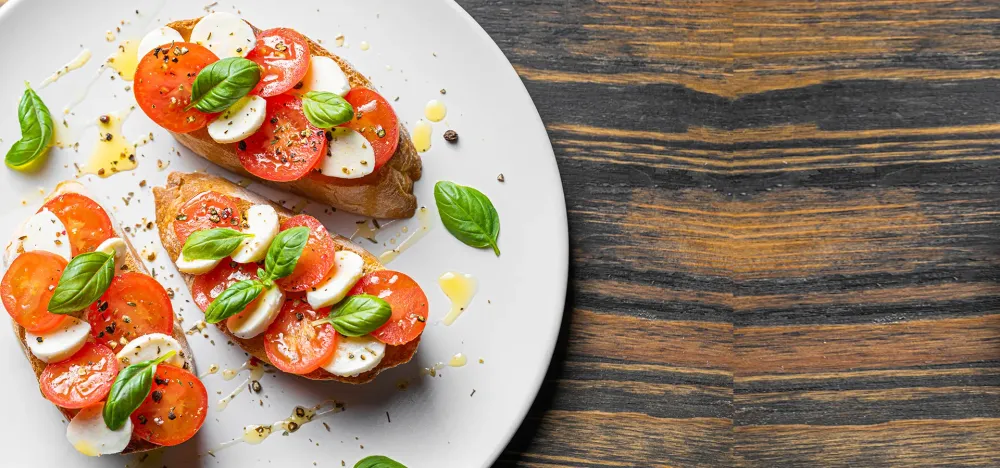 Biscottes tomate et mozarella
